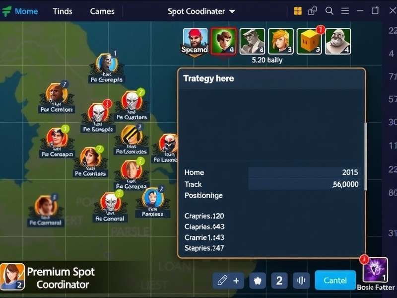 Premium Spot Coordinator gameplay screenshot showing strategic interface